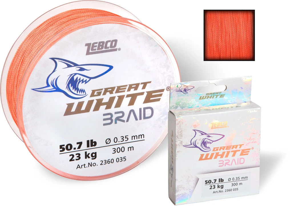 ZEBCO Great White Braid - Geflochtene Schnur - Orange 2 ZEBCO Great White Braid - Geflochtene Schnur - Orange – Bild 2